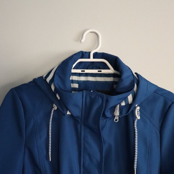 Northern Reflections Women's M Blue Hooded Full Zip Lined Rain Coat Jacket - Picture 7 of 16